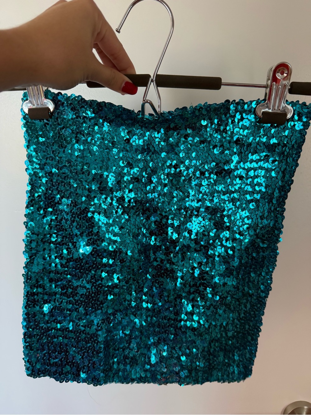 Teal Sequin tube top - Women's Sparkle Party Skirt